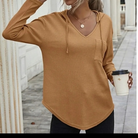 Caramel Drawstring Sweater - Picture 2 of 4